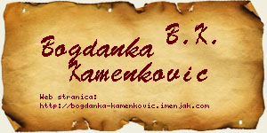 Bogdanka Kamenković vizit kartica